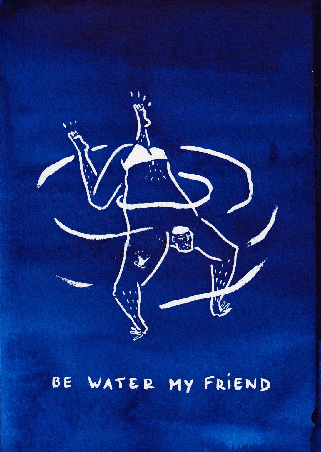 Be water my friend – aquarelle de Lola Camus