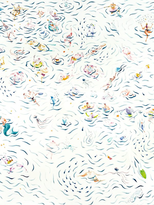 Les bains – aquarelle de Lola Camus