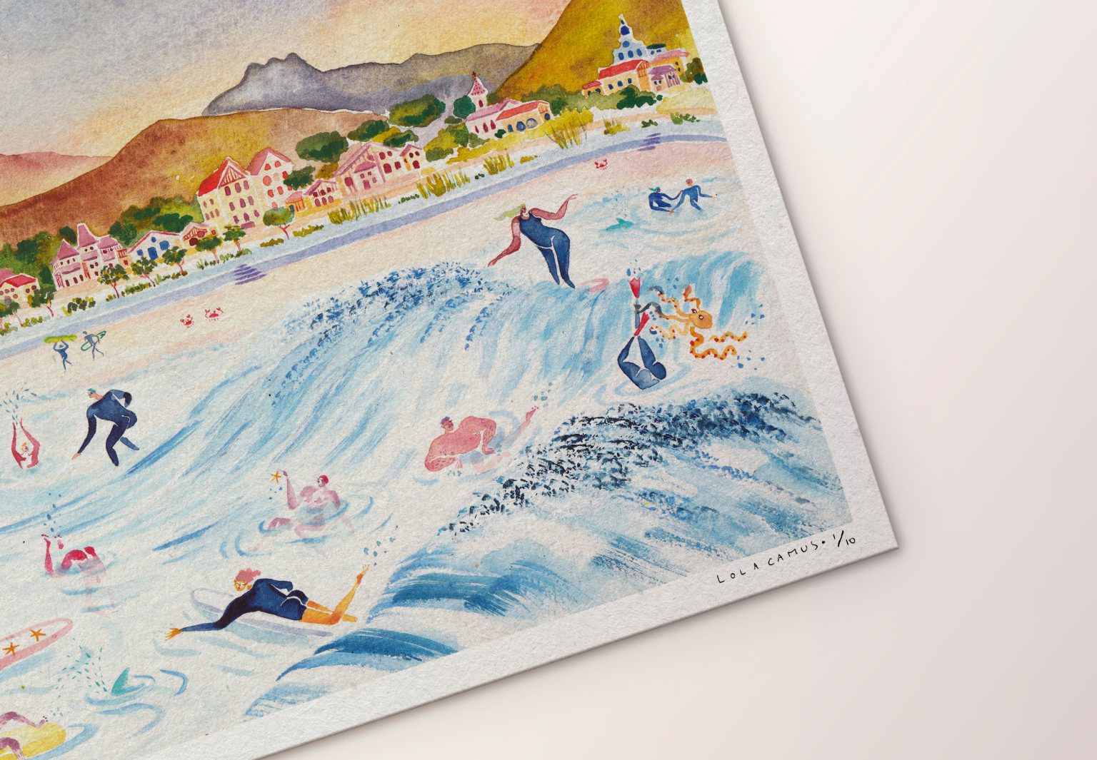 Hendaye – aquarelle de Lola Camus, vue 3