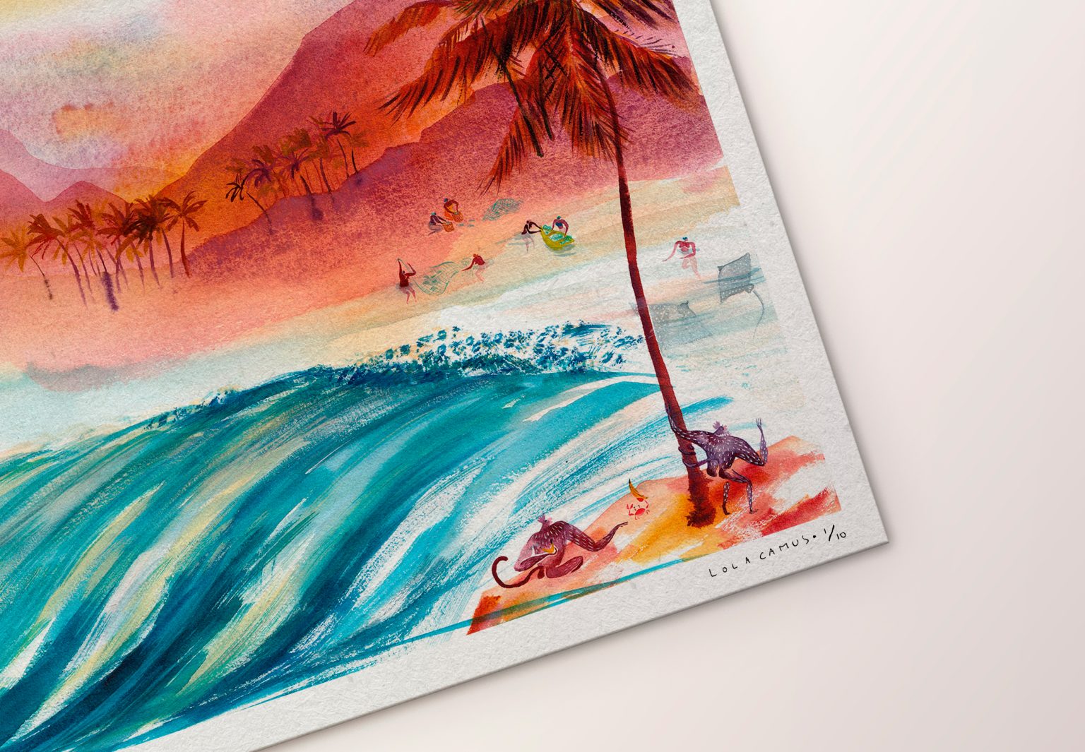La pêche – aquarelle de Lola Camus, vue 3