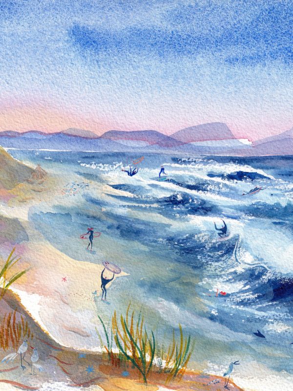 Pumping Seignosse – aquarelle de Lola Camus
