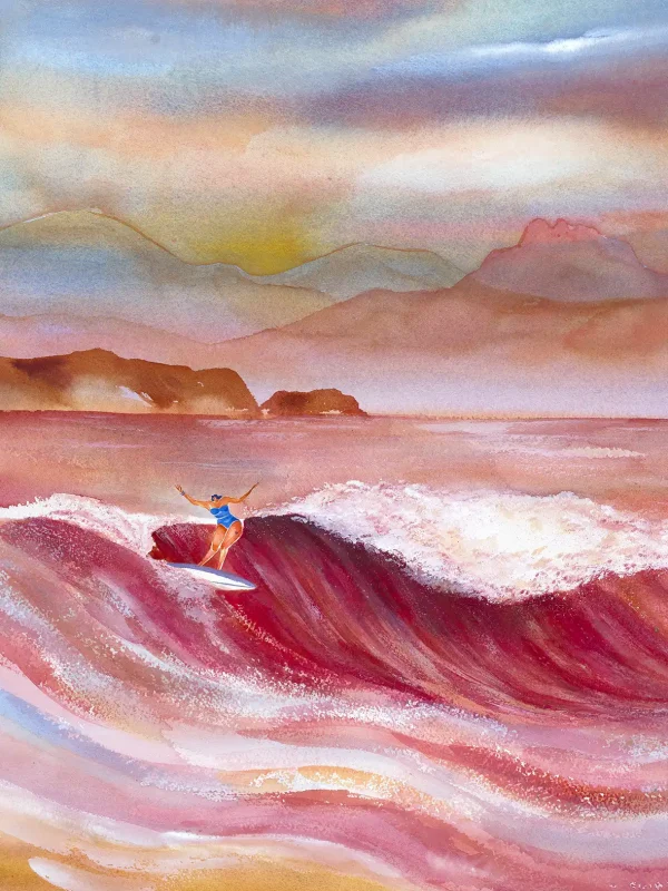 Ocean ardent – aquarelle de Lola Camus