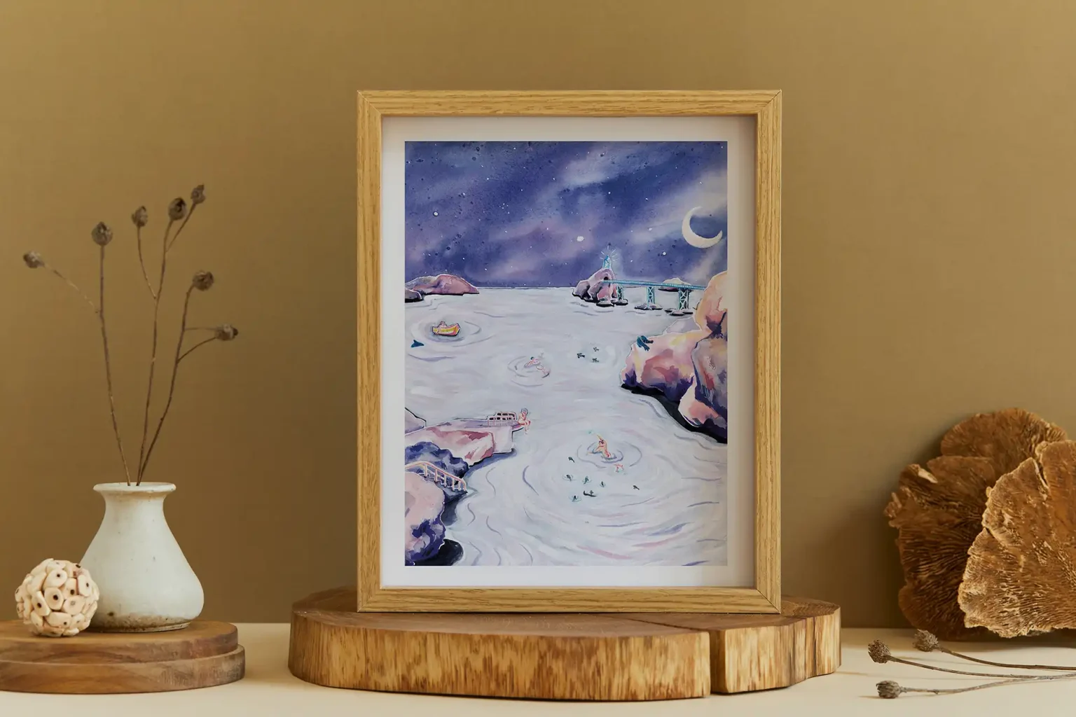 Les ours la nuit – aquarelle de Lola Camus, vue 2