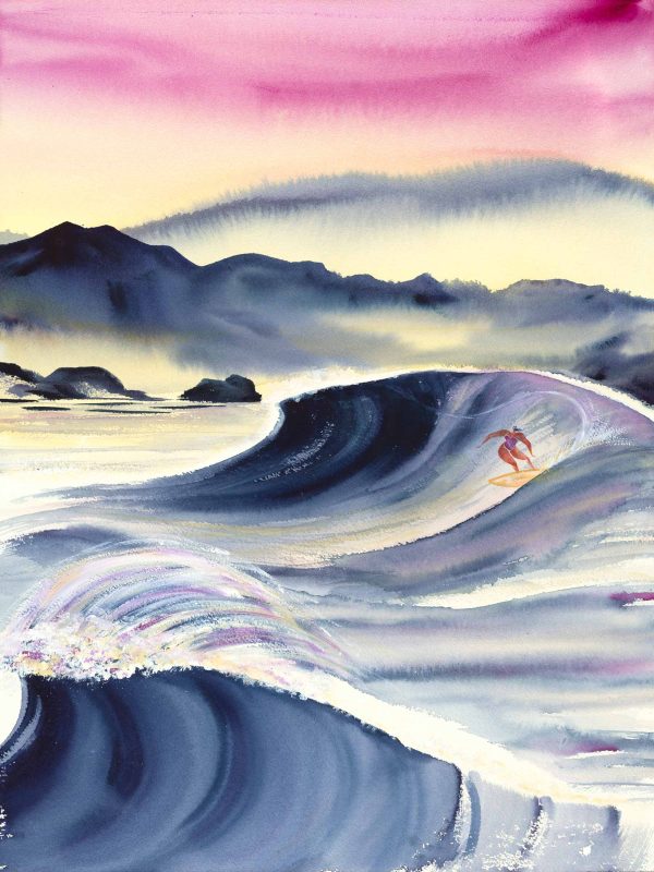 Purple carves – aquarelle de Lola Camus