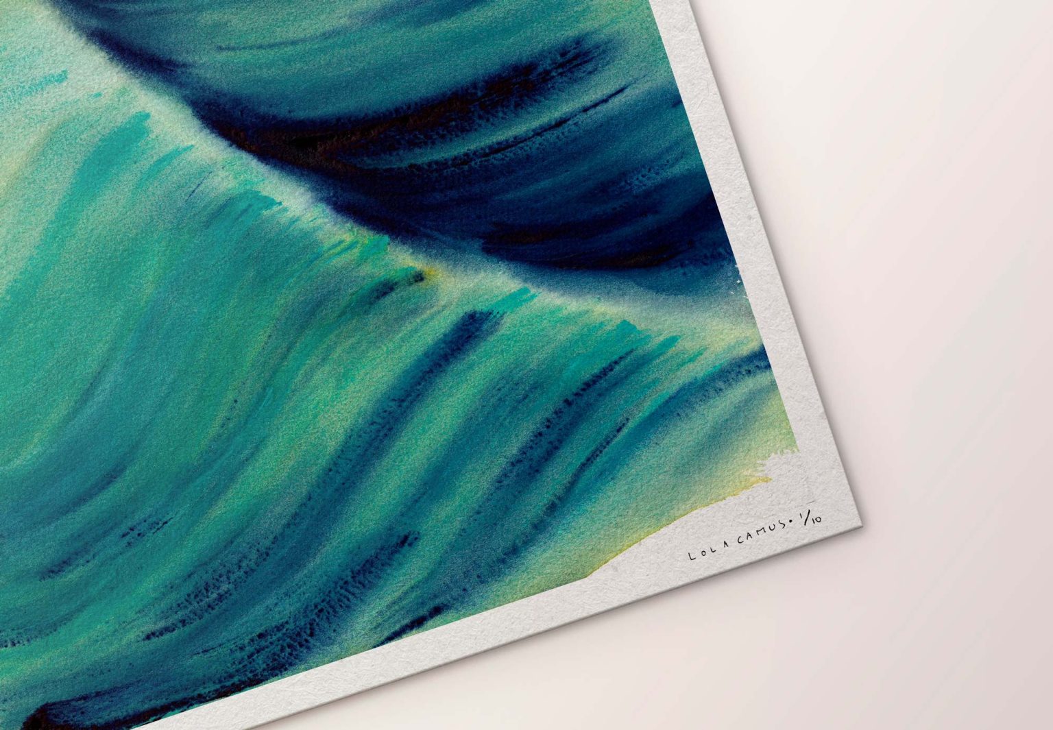 La vague verte – aquarelle de Lola Camus, vue 3