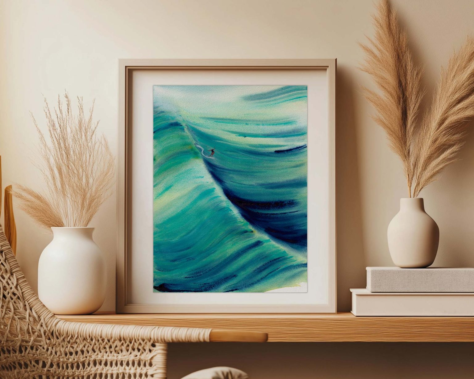 La vague verte – aquarelle de Lola Camus, vue 2