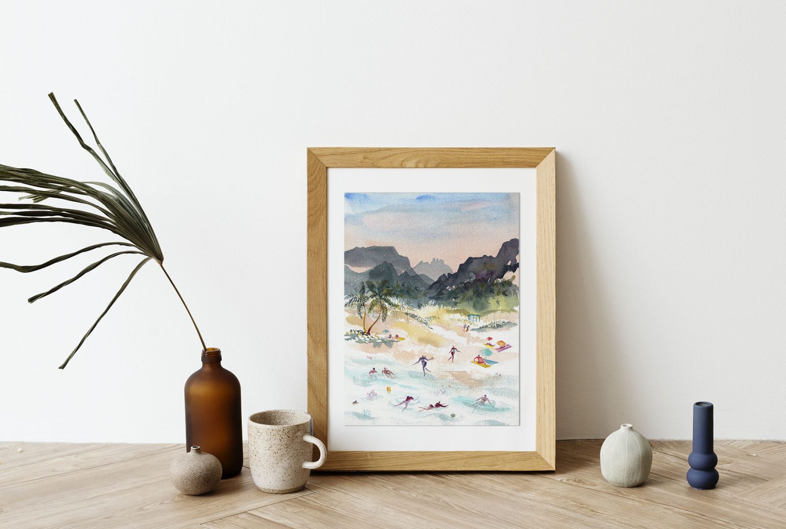 Lagon Réunion – aquarelle de Lola Camus, vue 2