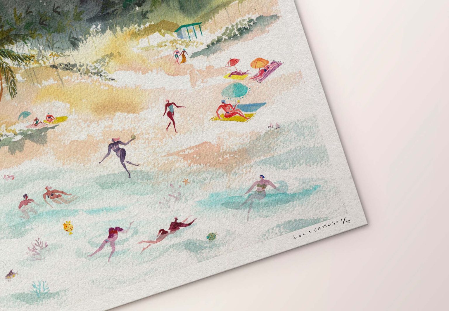 Lagon Réunion – aquarelle de Lola Camus, vue 3