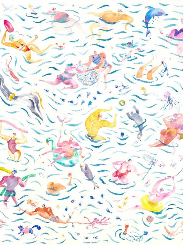 Petit bain – aquarelle de Lola Camus