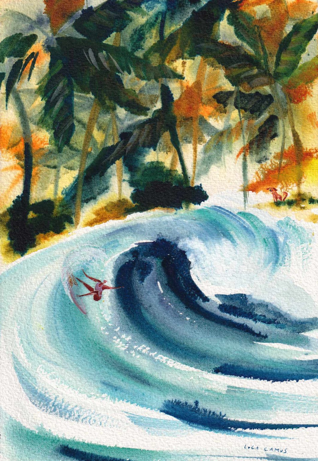 Ornella à midi – aquarelle de Lola Camus