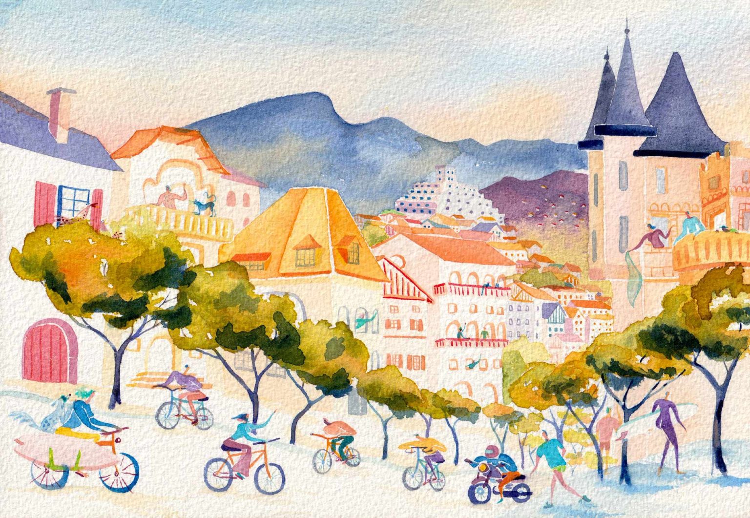 Villa Roche Ronde – aquarelle de Lola Camus