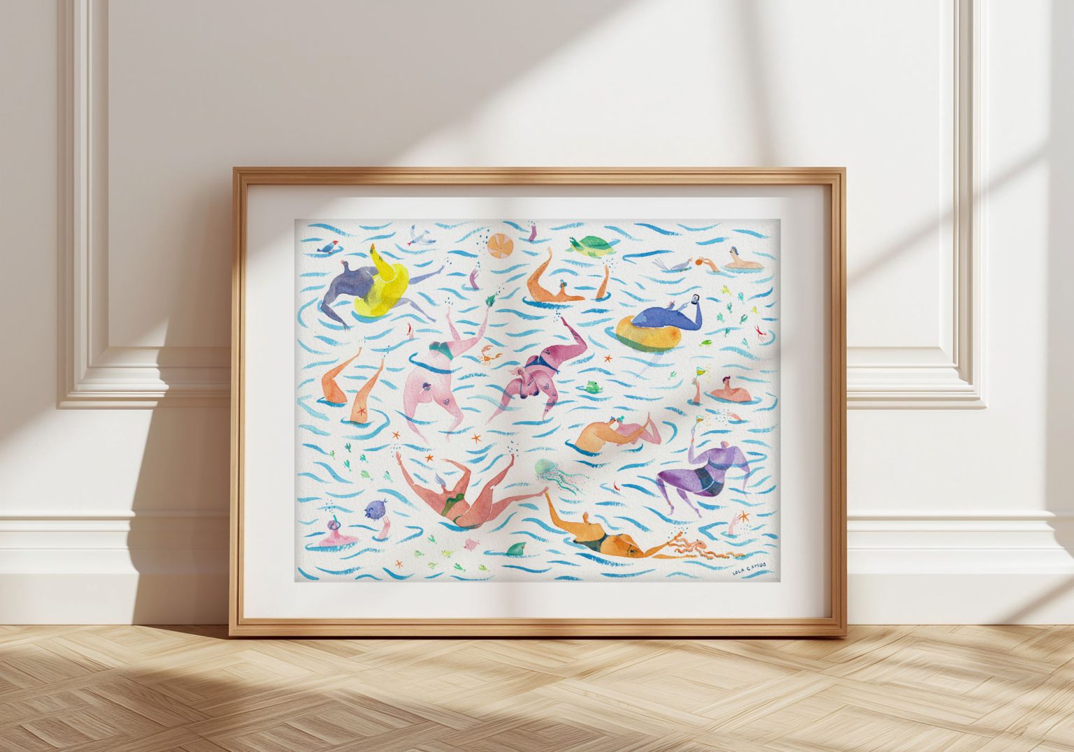 Baigneur bonheur – aquarelle de Lola Camus, vue 2