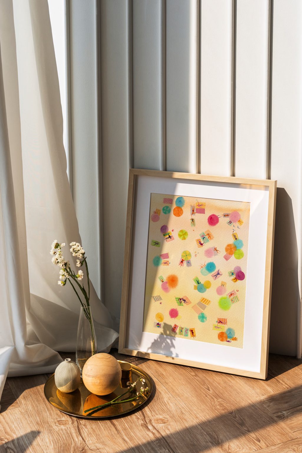 Les plagistes – aquarelle de Lola Camus, vue 2