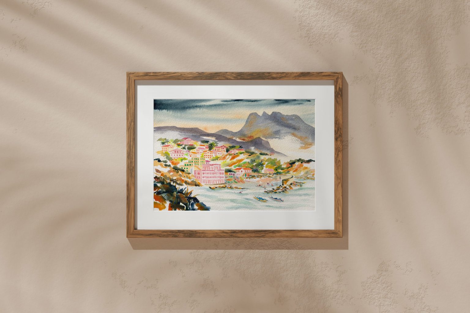 Les toits de Guethary – aquarelle de Lola Camus, vue 3