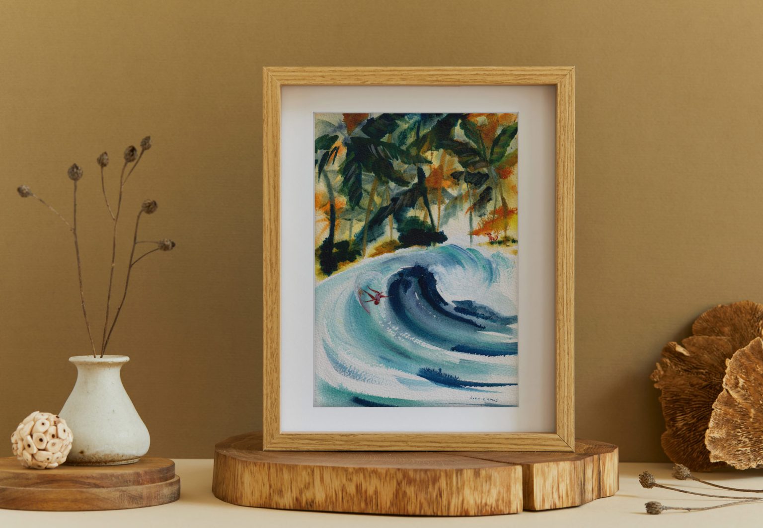 Ornella à midi – aquarelle de Lola Camus, vue 2