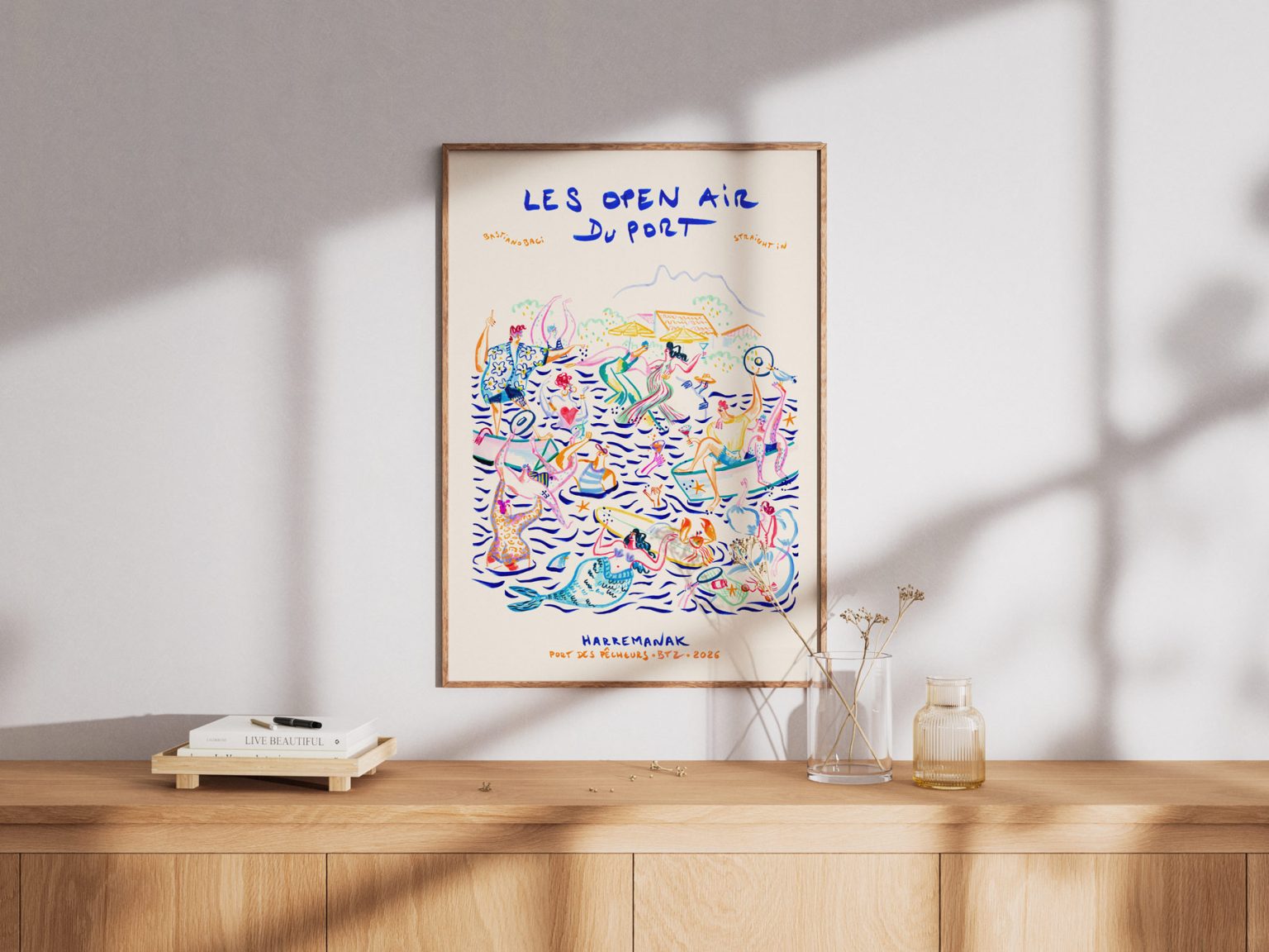 Les open air du port Straight In – aquarelle de Lola Camus, vue 2